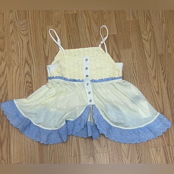 POL Rib Knit Tank Top with Button and Eyelet Detail - Picture 5 of 11